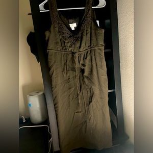 Short length, dark green ,tank shoulder dress